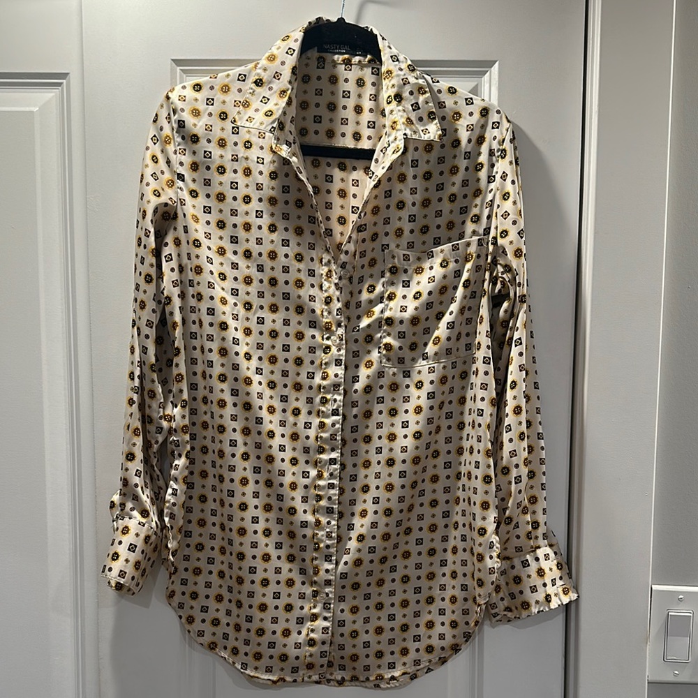 Patterned Button-Up Shirt